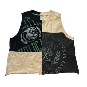 Hollister Patchwork Tank Colorblock Black and Tan Size XXS